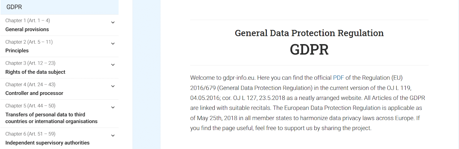 Основные положения стандарта безопасности данных GDPR