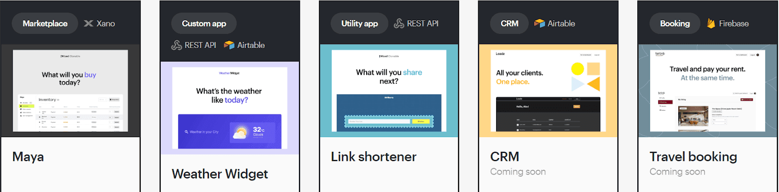 Варианты использования Wized https://www.wized.com/showcase