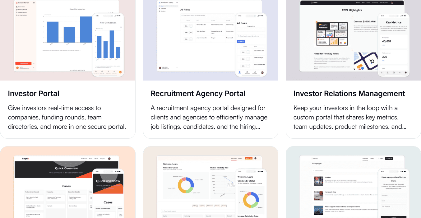 Разнообразные шаблоны Softr