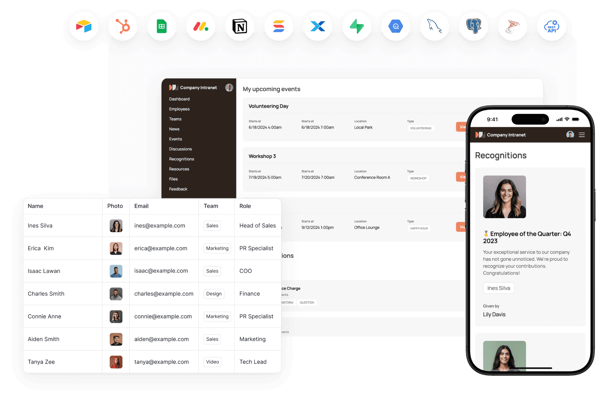 Организация внутренних ивентов на Softr