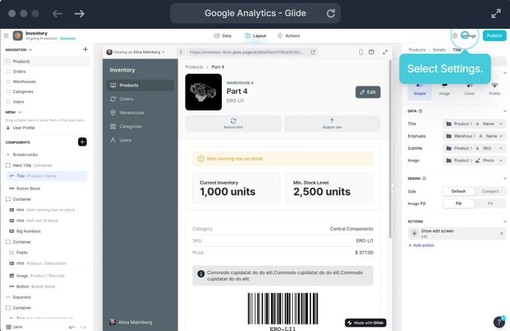 Подключение аналитических инструментов к Glide