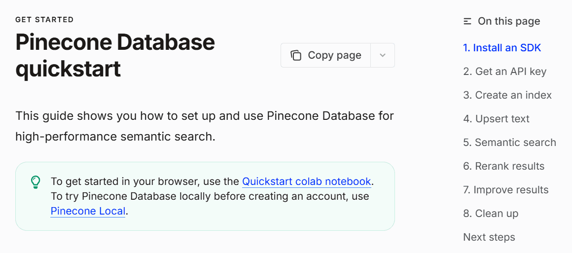 Руководство по началу работы с Pinecone Database для настройки высокопроизводительного семантического поиска