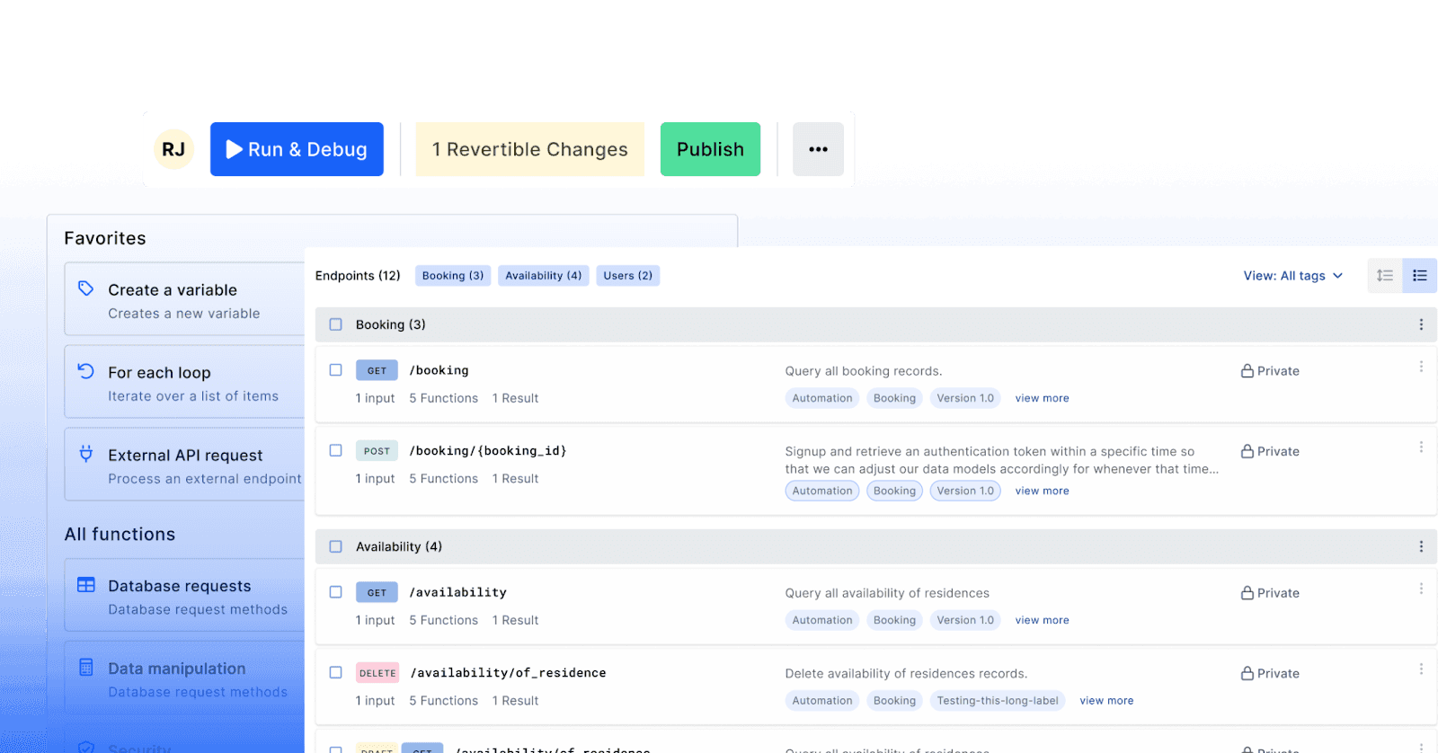 Настройка API за несколько минут: https://www.xano.com/api-builder/
